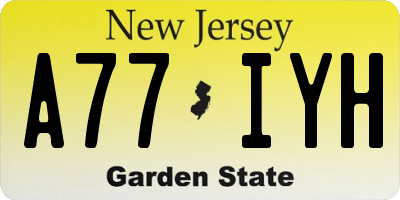 NJ license plate A77IYH