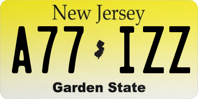 NJ license plate A77IZZ