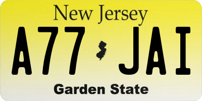 NJ license plate A77JAI