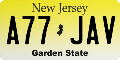 NJ license plate A77JAV