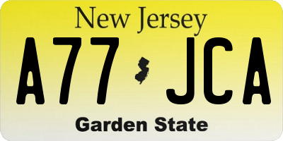 NJ license plate A77JCA