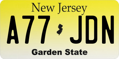 NJ license plate A77JDN