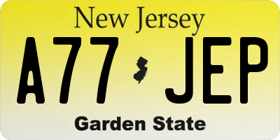 NJ license plate A77JEP
