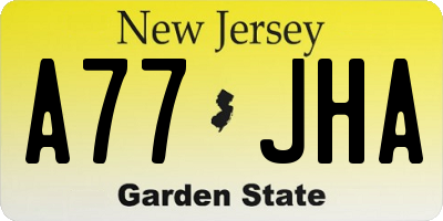 NJ license plate A77JHA