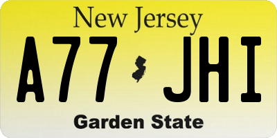 NJ license plate A77JHI