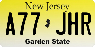 NJ license plate A77JHR