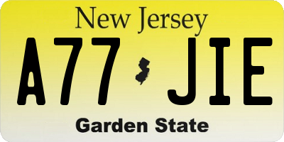 NJ license plate A77JIE