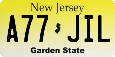 NJ license plate A77JIL
