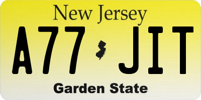 NJ license plate A77JIT