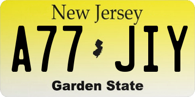 NJ license plate A77JIY