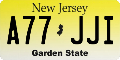 NJ license plate A77JJI