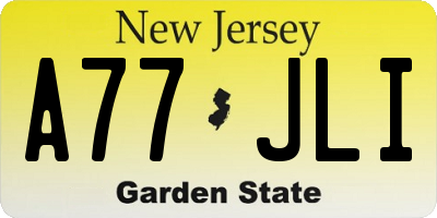 NJ license plate A77JLI