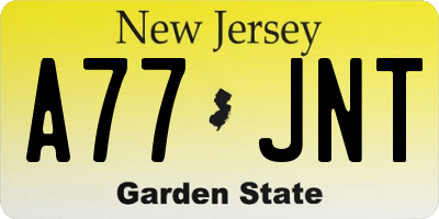 NJ license plate A77JNT