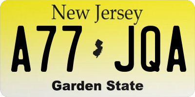 NJ license plate A77JQA