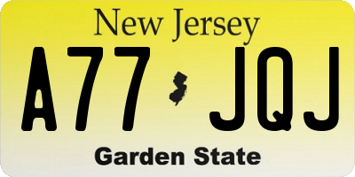NJ license plate A77JQJ