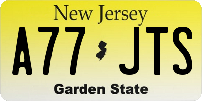 NJ license plate A77JTS