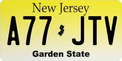 NJ license plate A77JTV