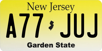 NJ license plate A77JUJ