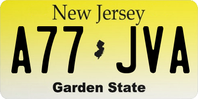 NJ license plate A77JVA