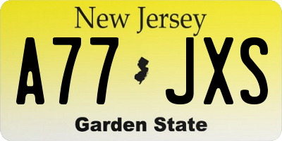 NJ license plate A77JXS