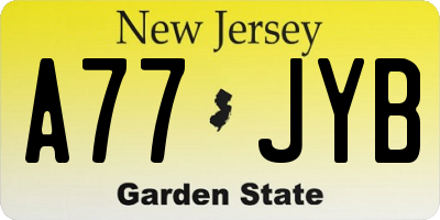 NJ license plate A77JYB