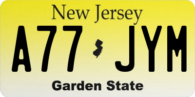 NJ license plate A77JYM