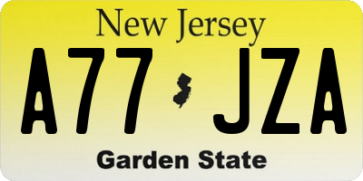NJ license plate A77JZA