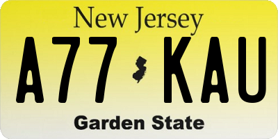 NJ license plate A77KAU