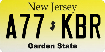 NJ license plate A77KBR