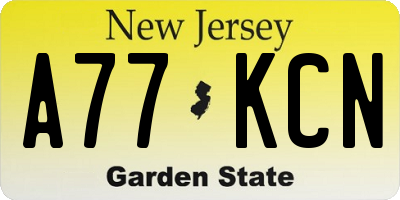 NJ license plate A77KCN
