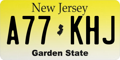 NJ license plate A77KHJ