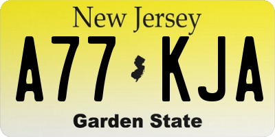 NJ license plate A77KJA