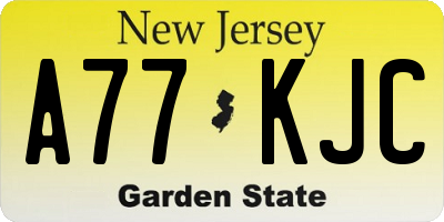NJ license plate A77KJC