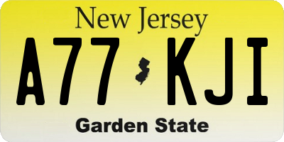 NJ license plate A77KJI