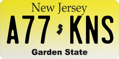 NJ license plate A77KNS