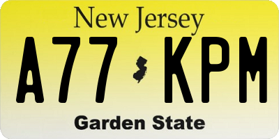 NJ license plate A77KPM