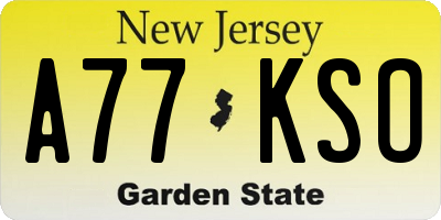 NJ license plate A77KSO