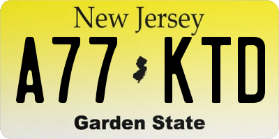 NJ license plate A77KTD