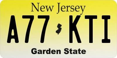 NJ license plate A77KTI