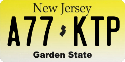 NJ license plate A77KTP