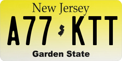 NJ license plate A77KTT