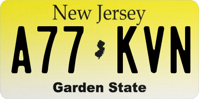 NJ license plate A77KVN