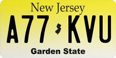 NJ license plate A77KVU