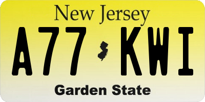 NJ license plate A77KWI