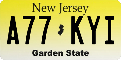 NJ license plate A77KYI
