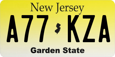 NJ license plate A77KZA