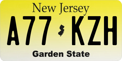 NJ license plate A77KZH