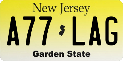 NJ license plate A77LAG