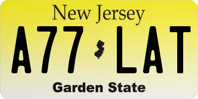 NJ license plate A77LAT