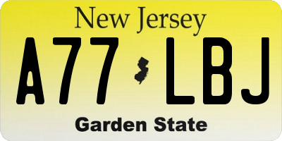 NJ license plate A77LBJ
